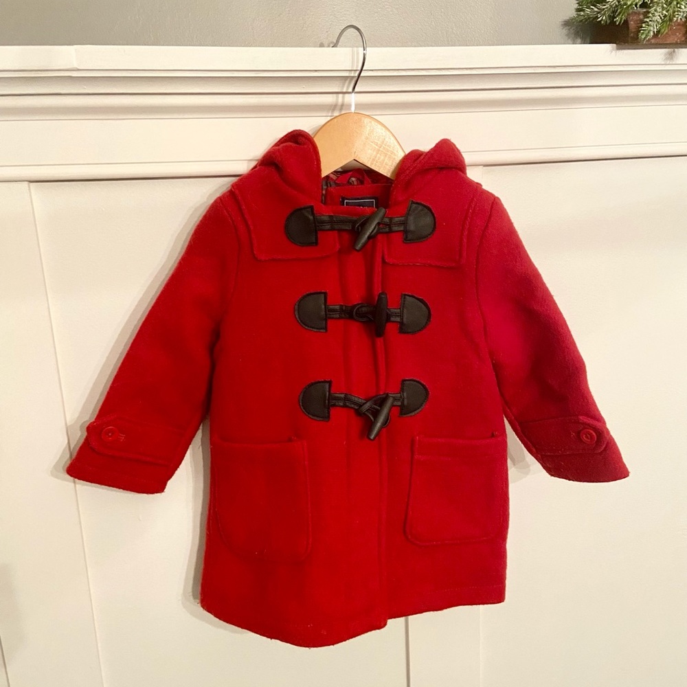 Gap Red Wood Coat Toggle Button